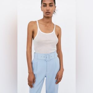 ZARA - HIGH-WAISTED BELTED PANTS
DUSTY BLUE - REF. 4387/130